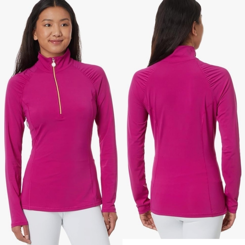 NWOT Lilly Pulitzer Luxletic Justine Half Zip mulberry pink UPF 50+ shirt